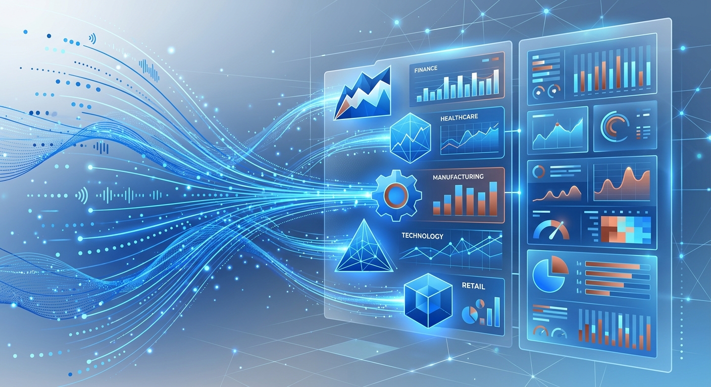 AI call analytics showing industry performance data across multiple sectors