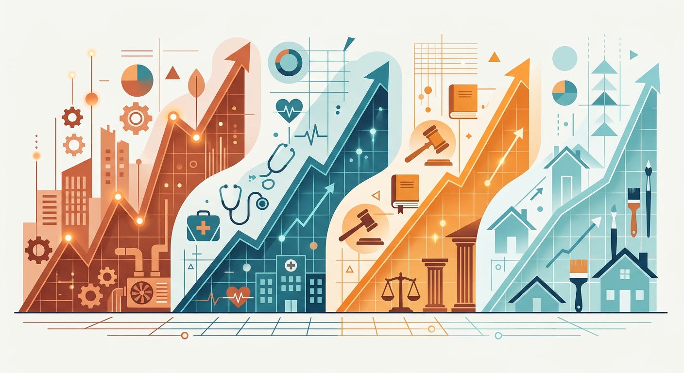 Industry-specific AI receptionist ROI curves by month
