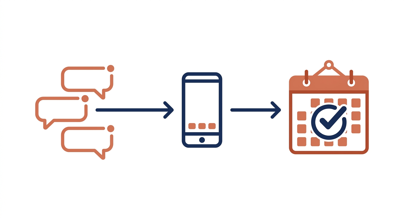 Three-touch AI reactivation sequence: SMS → voice call → booking confirmation