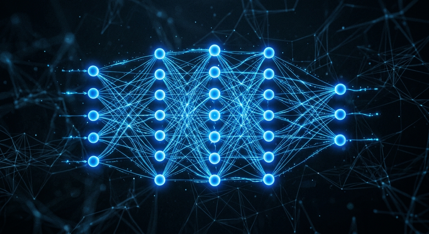 An abstract visualization of neural networks and machine learning